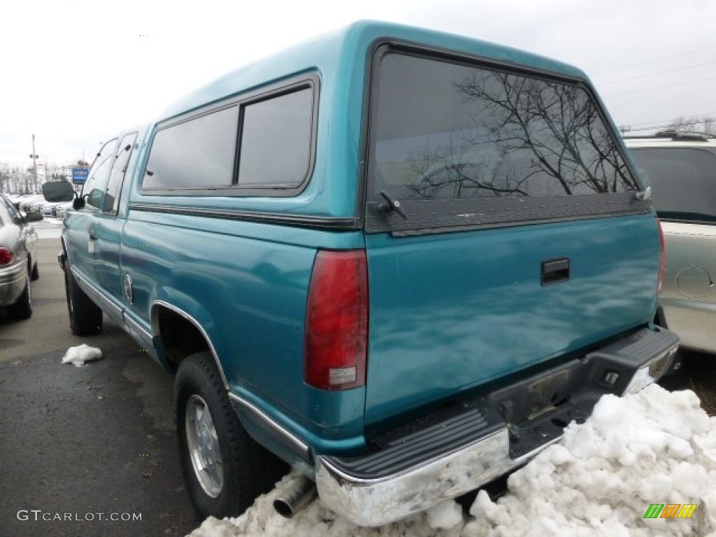 1994 Sierra 1500 SLE Extended Cab 4x4 - Bright Teal Metallic / Beige photo #4