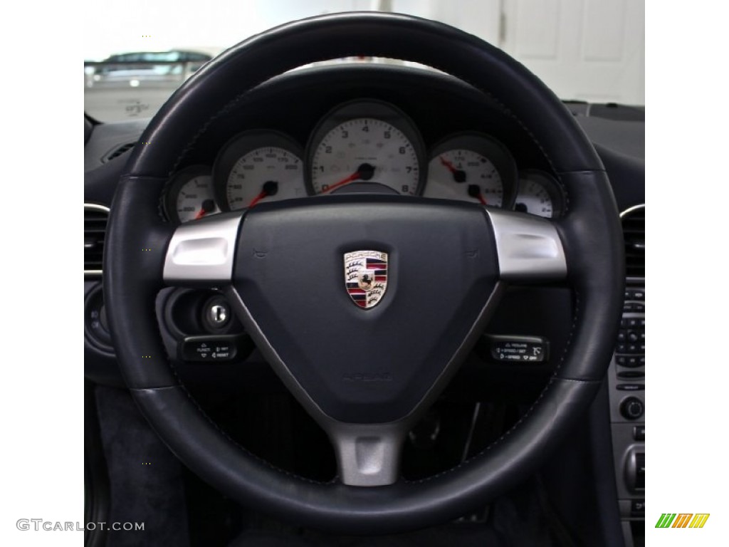2008 Porsche 911 Carrera 4S Cabriolet Sea Blue Steering Wheel Photo #78192708