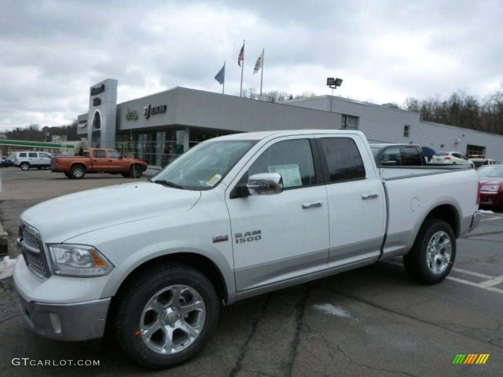 2013 1500 Laramie Quad Cab 4x4 - Bright White / Black photo #1