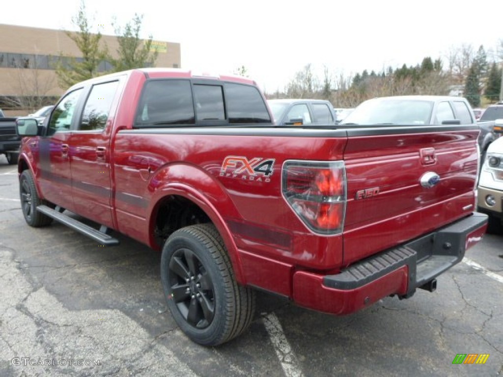 2013 F150 FX4 SuperCrew 4x4 - Ruby Red Metallic / FX Sport Appearance Black/Red photo #4