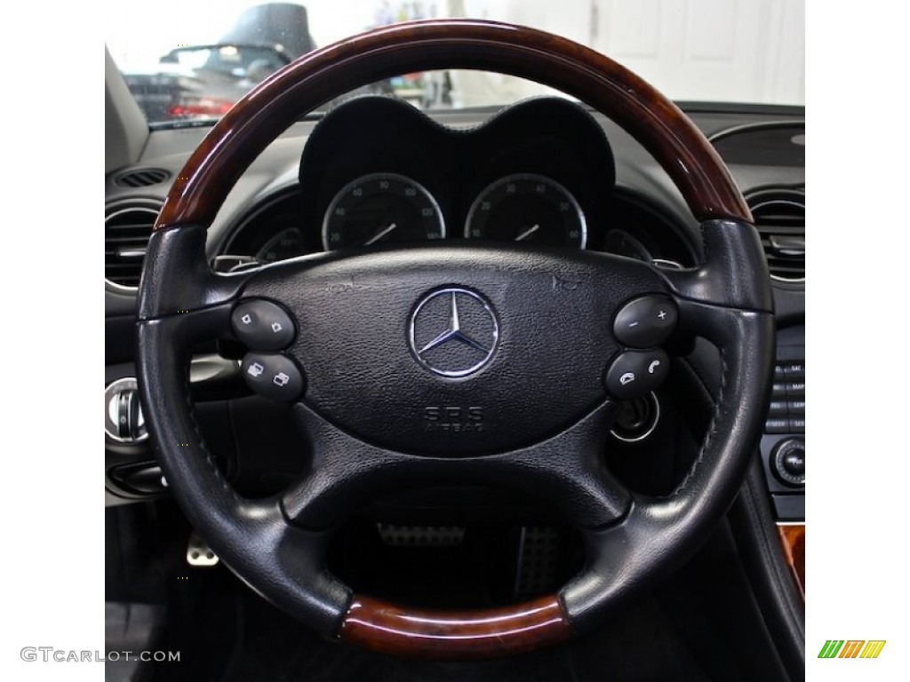 2008 Mercedes-Benz SL 550 Roadster Black Steering Wheel Photo #78195416