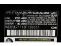 040: Black 2008 Mercedes-Benz SL 550 Roadster Color Code