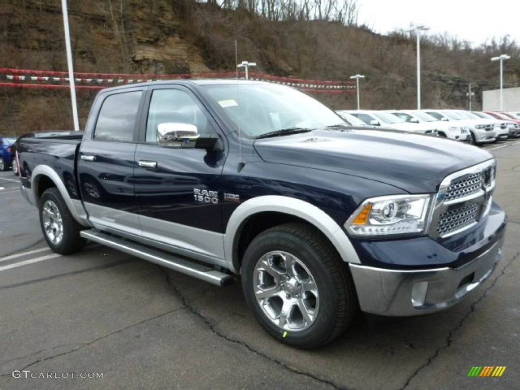 True Blue Pearl 2013 Ram 1500 Laramie Crew Cab 4x4 Exterior Photo #78195804