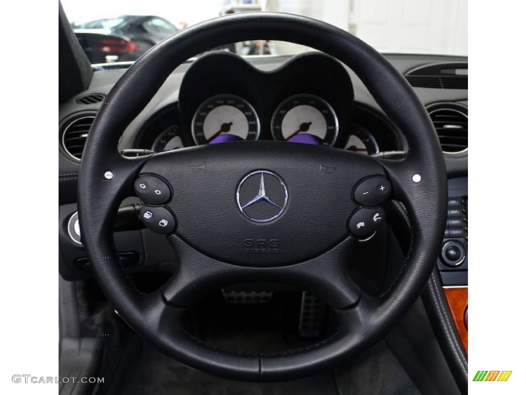 2005 Mercedes-Benz SL 65 AMG Roadster Charcoal Steering Wheel Photo #78196512