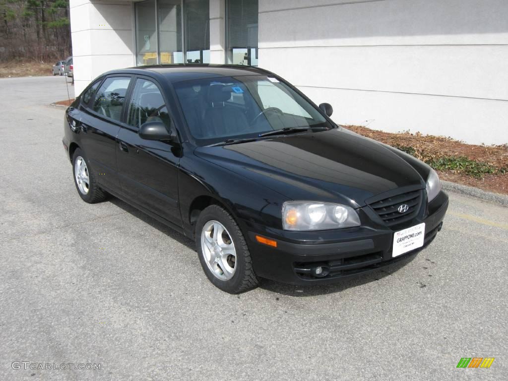 2004 Elantra GT Hatchback - Black Obsidian / Gray photo #1