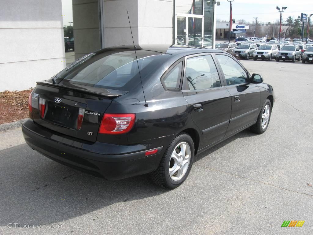 2004 Elantra GT Hatchback - Black Obsidian / Gray photo #2