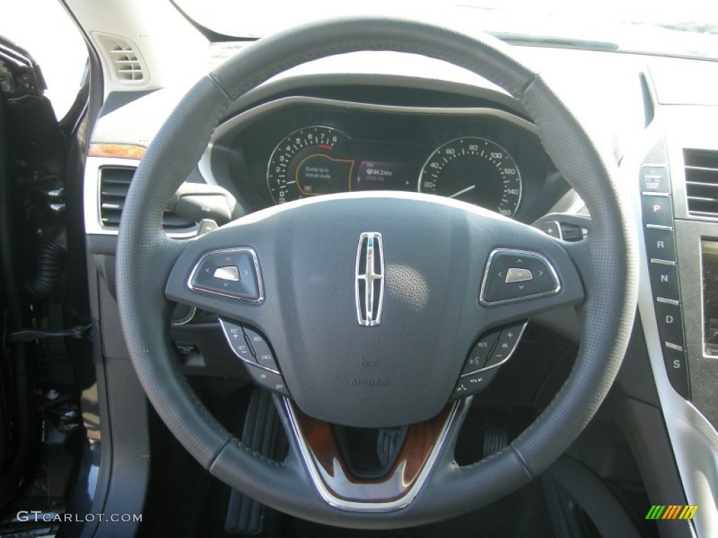 2013 Lincoln MKZ 2.0L EcoBoost AWD Charcoal Black Steering Wheel Photo #78199644
