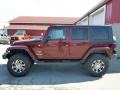 2007 Red Rock Crystal Pearl Jeep Wrangler Unlimited Sahara 4x4  photo #2