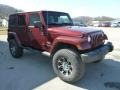 2007 Red Rock Crystal Pearl Jeep Wrangler Unlimited Sahara 4x4  photo #7