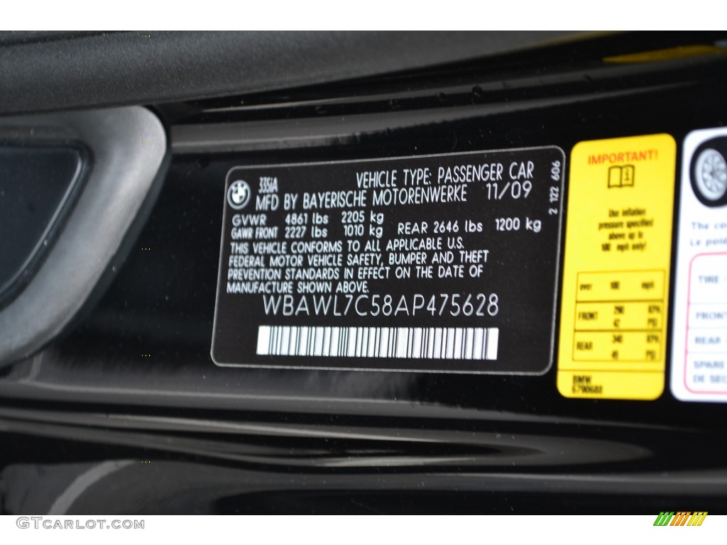 2010 3 Series 335i Convertible - Jet Black / Black photo #11
