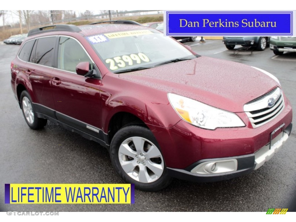 2011 Outback 2.5i Limited Wagon - Ruby Red Pearl / Warm Ivory photo #1