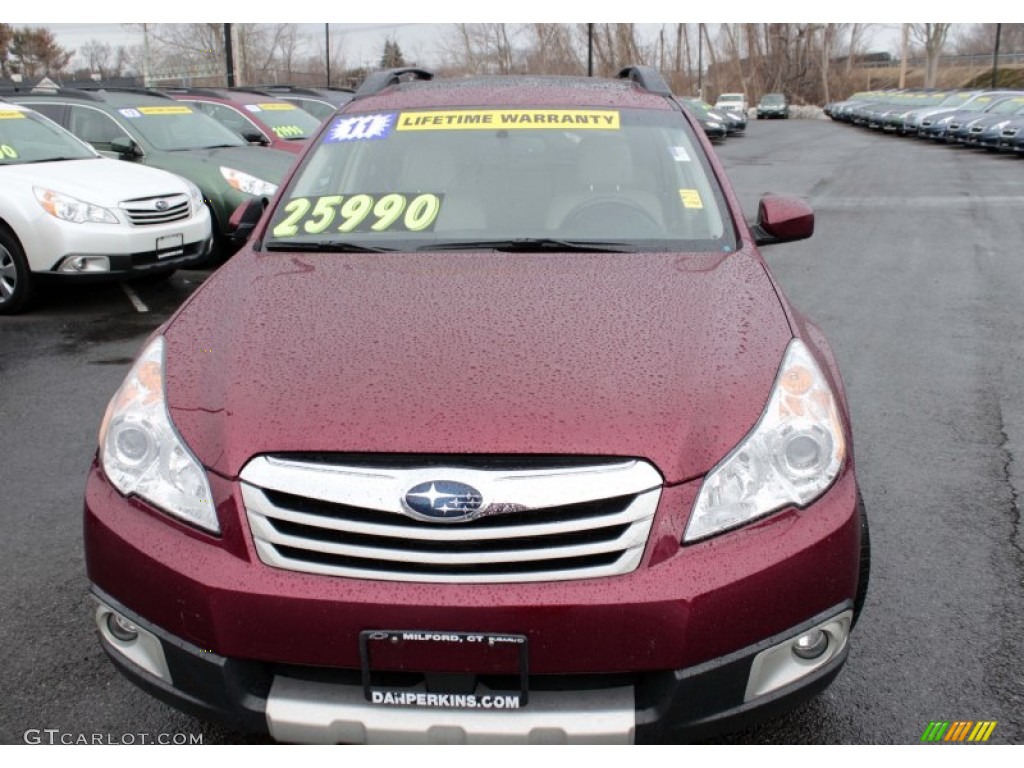 2011 Outback 2.5i Limited Wagon - Ruby Red Pearl / Warm Ivory photo #2
