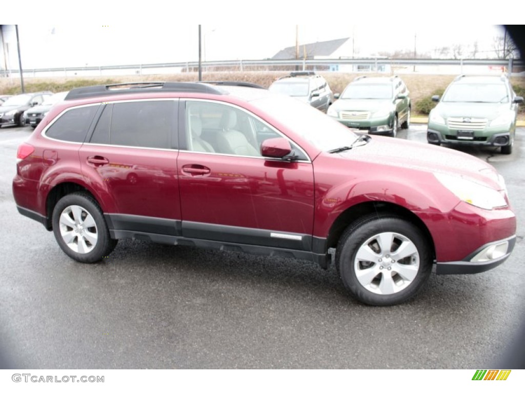2011 Outback 2.5i Limited Wagon - Ruby Red Pearl / Warm Ivory photo #4