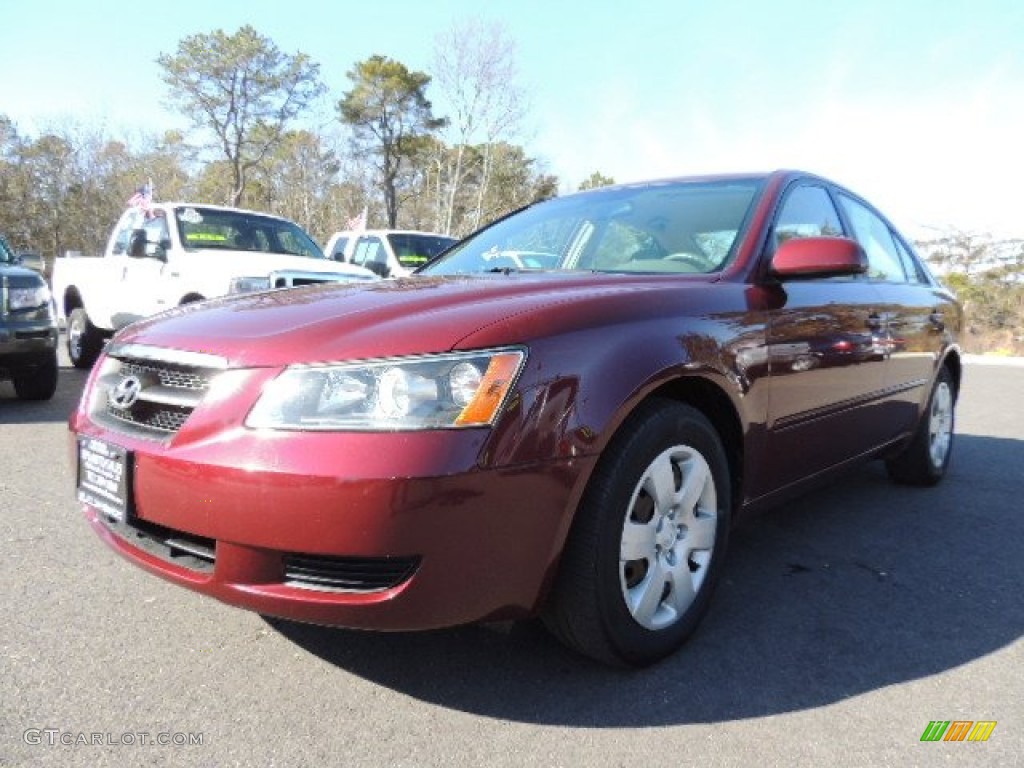 2007 Sonata GLS - Dark Cherry Red / Gray photo #1