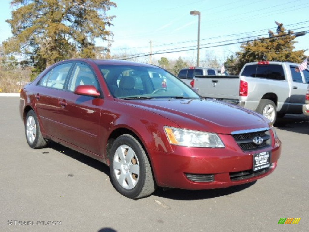 Dark Cherry Red 2007 Hyundai Sonata GLS Exterior Photo #78206388