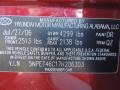 DR: Dark Cherry Red 2007 Hyundai Sonata GLS Color Code