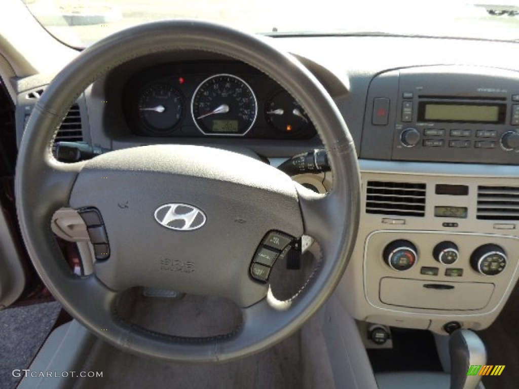 2007 Hyundai Sonata GLS Gray Steering Wheel Photo #78206586