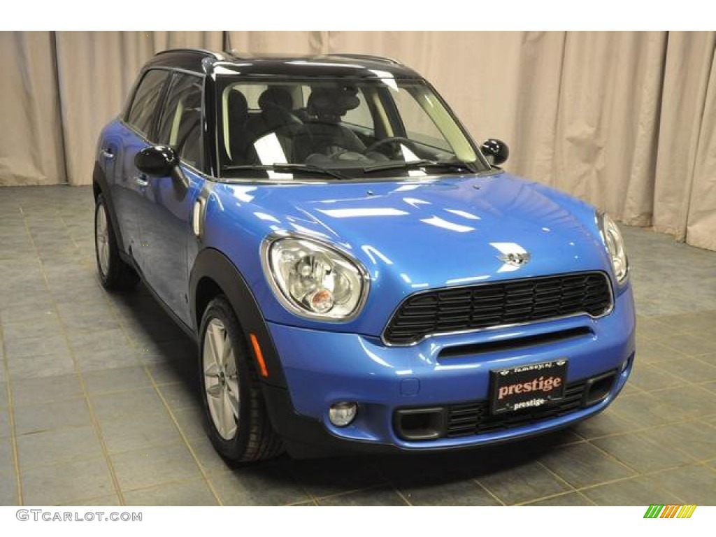 2012 Cooper S Countryman All4 AWD - True Blue Metallic / Carbon Black Lounge Leather photo #4