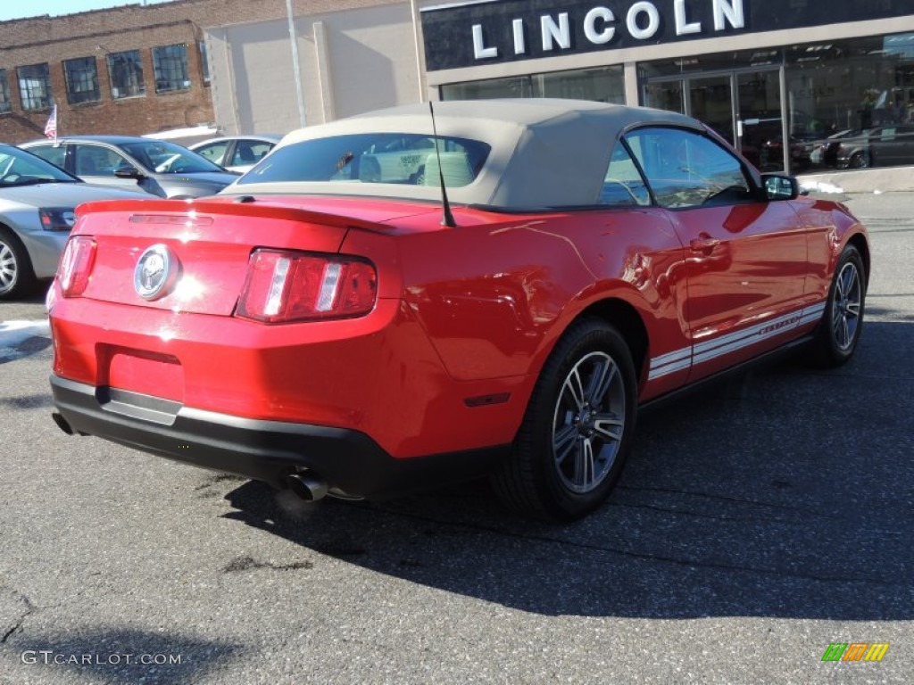2012 Mustang V6 Premium Convertible - Race Red / Stone photo #7
