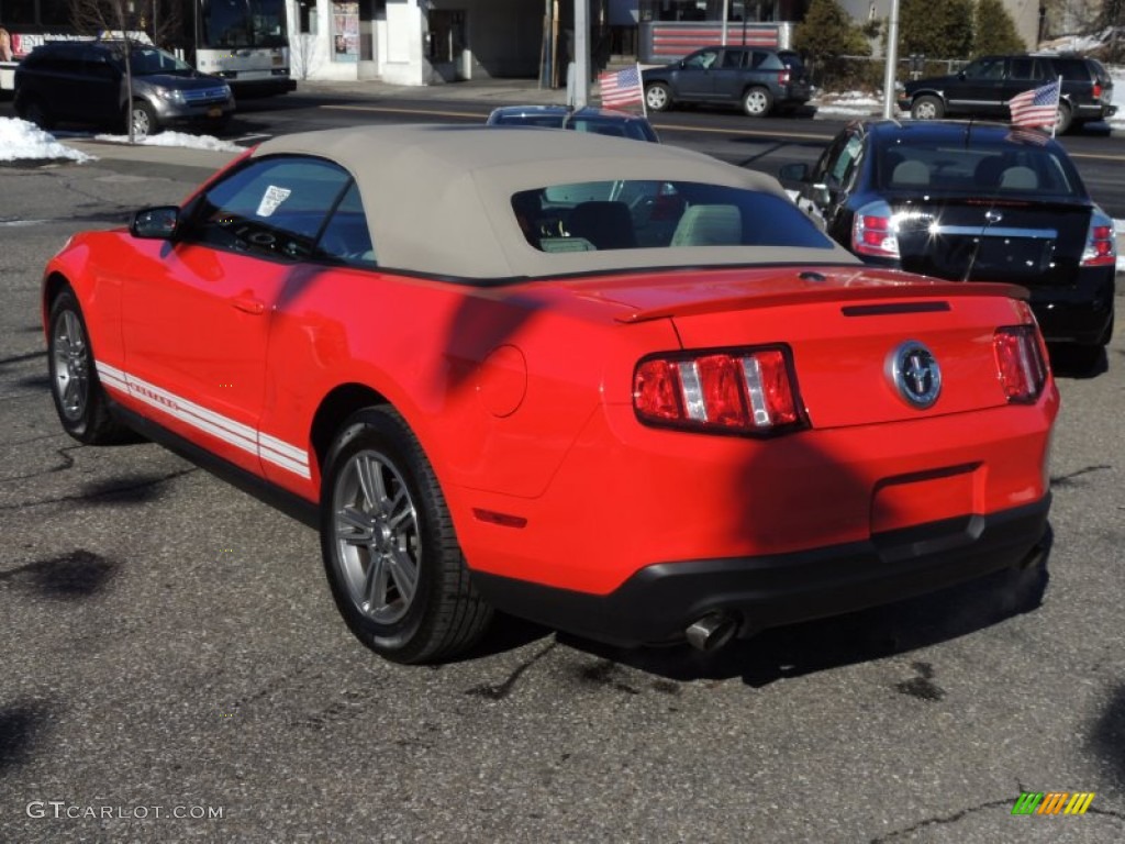 2012 Mustang V6 Premium Convertible - Race Red / Stone photo #9