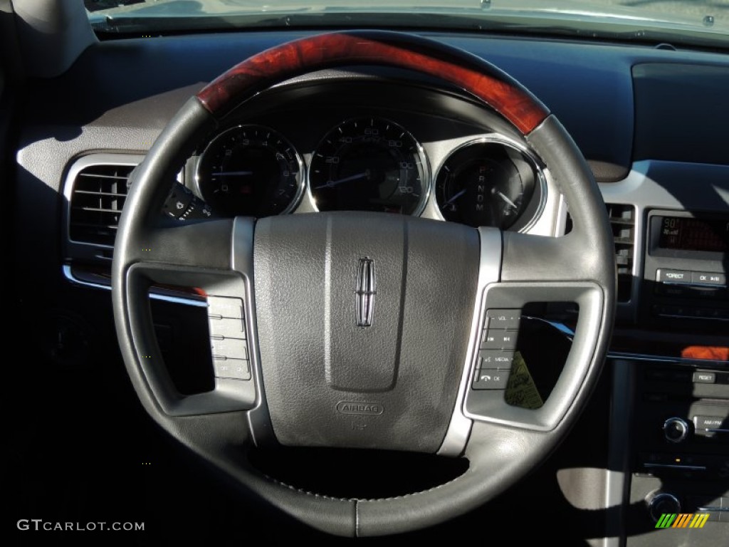 2010 Lincoln MKZ AWD Dark Charcoal Steering Wheel Photo #78207249