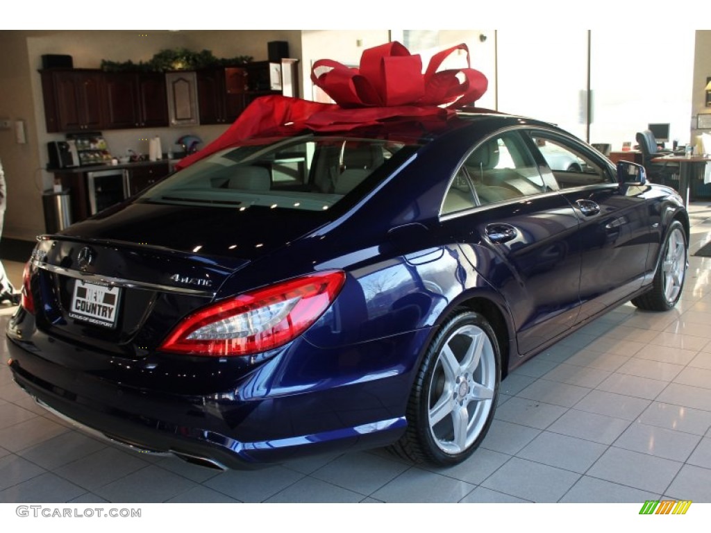 2012 CLS 550 4Matic Coupe - designo Mystic Blue / Almond/Mocha photo #6