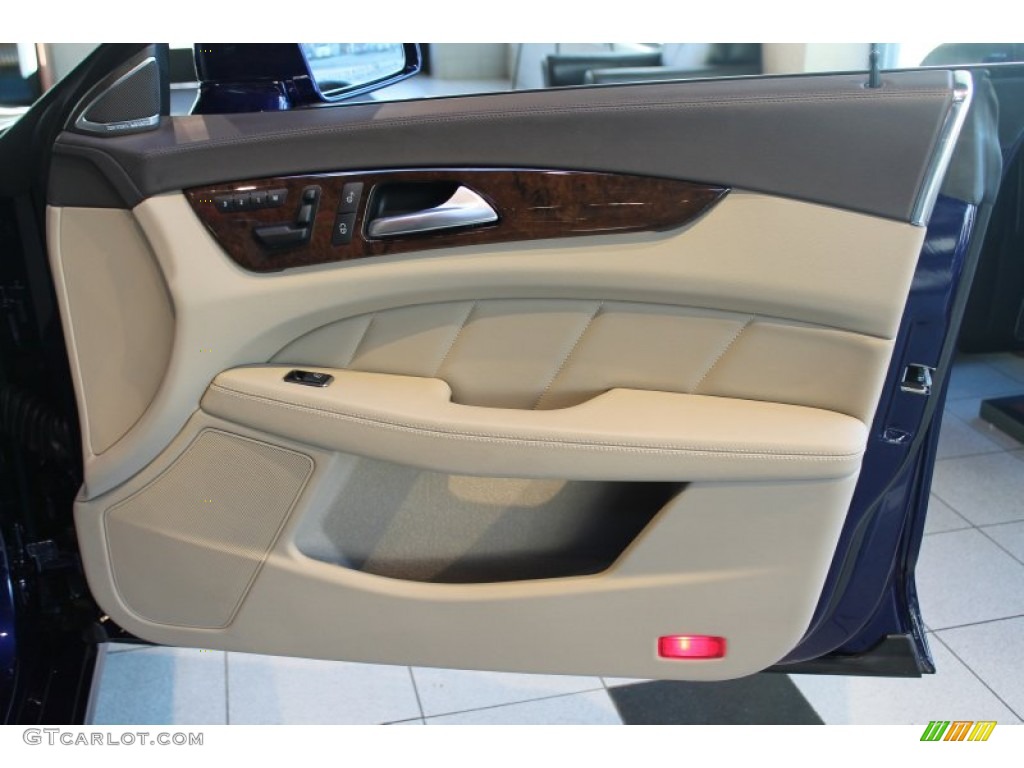2012 Mercedes-Benz CLS 550 4Matic Coupe Almond/Mocha Door Panel Photo #78207559