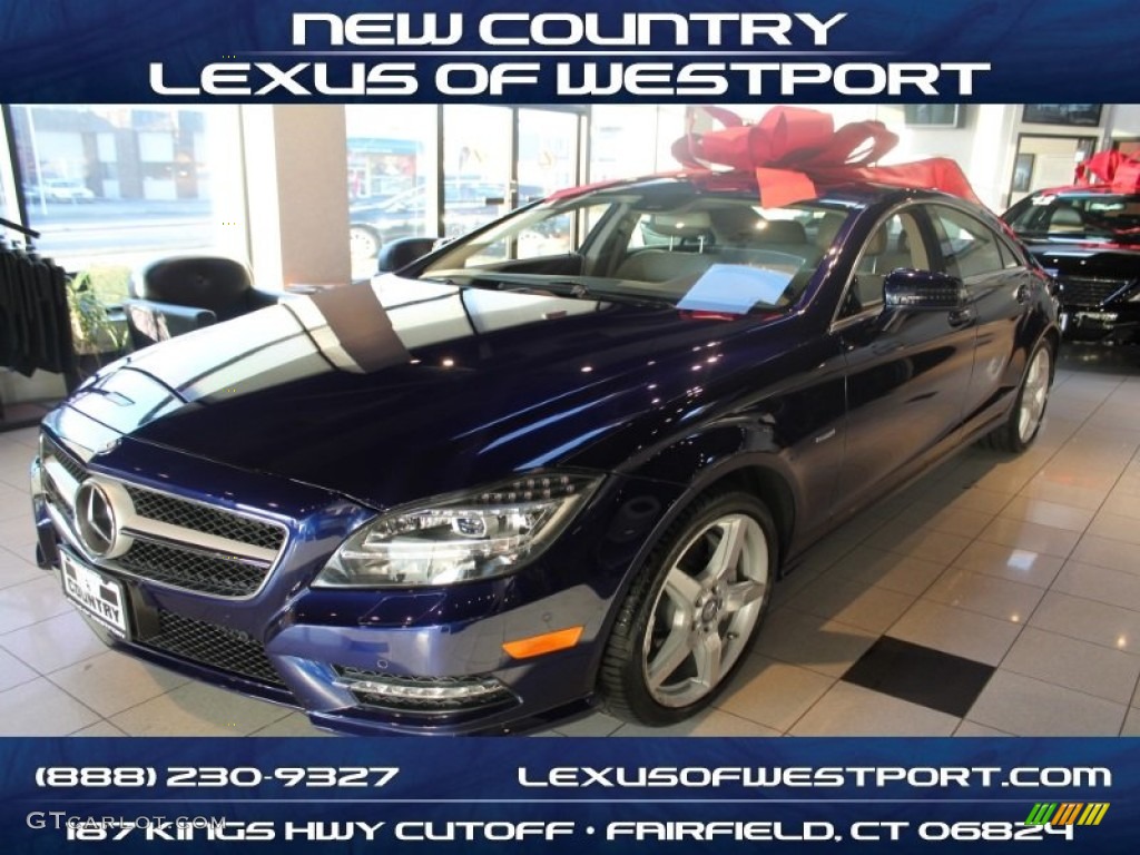 2012 CLS 550 4Matic Coupe - designo Mystic Blue / Almond/Mocha photo #19