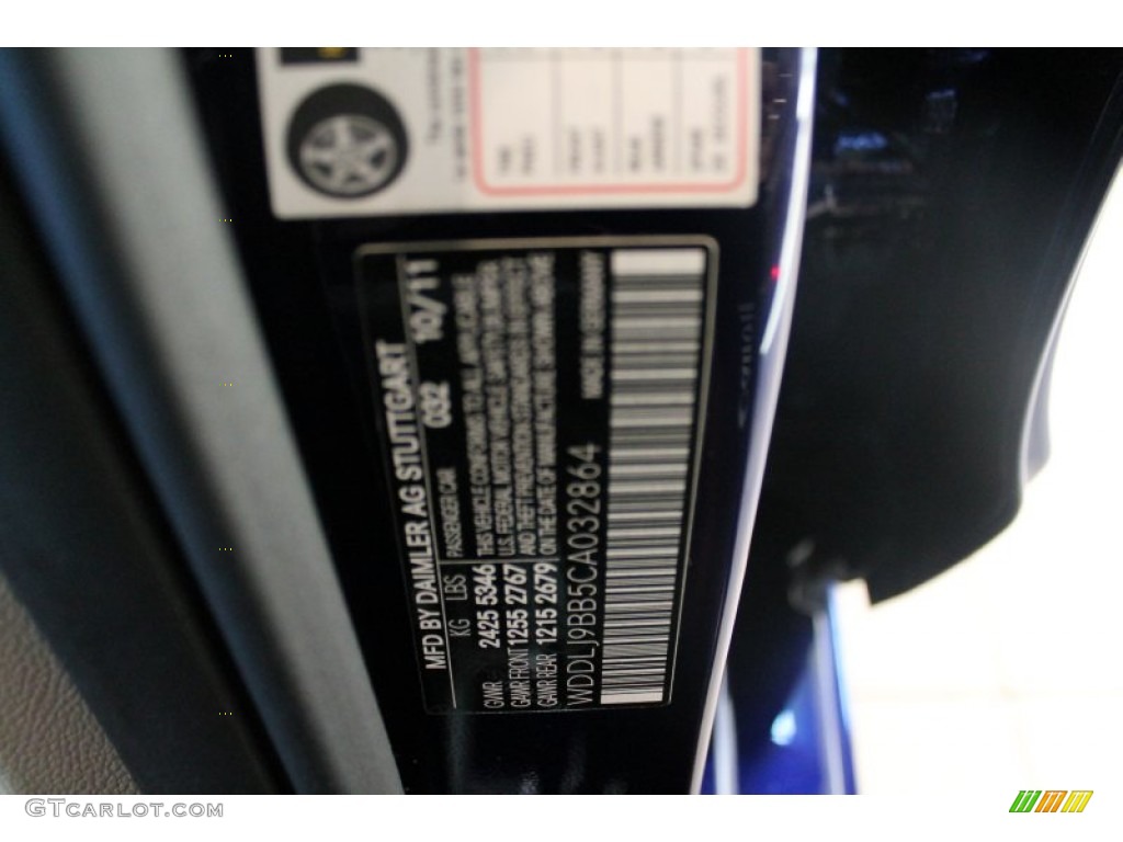 2012 Mercedes-Benz CLS 550 4Matic Coupe Color Code Photos