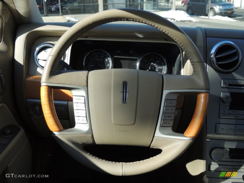 2009 Lincoln MKZ AWD Sedan Light Stone Steering Wheel Photo #78208173