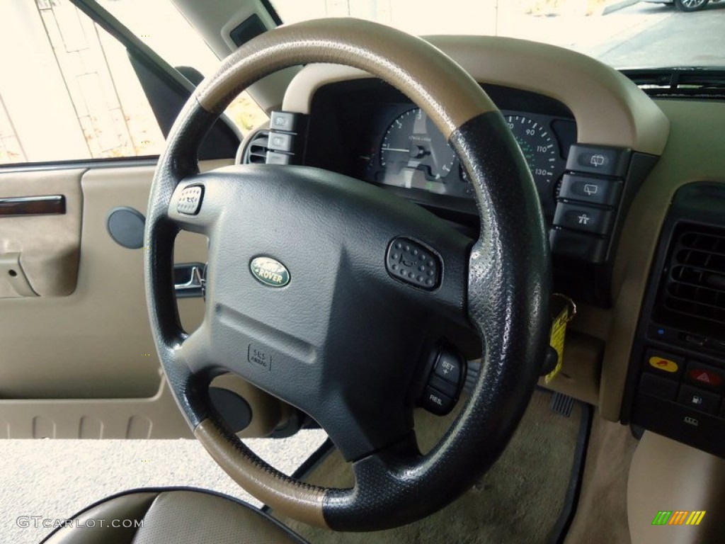 2001 Land Rover Discovery II SE Bahama Beige Steering Wheel Photo #78208305