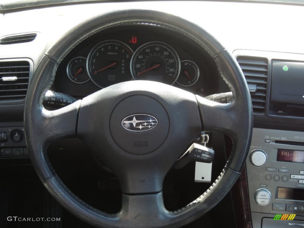 2007 Subaru Outback 2.5i Limited Wagon Charcoal Leather Steering Wheel Photo #78208680