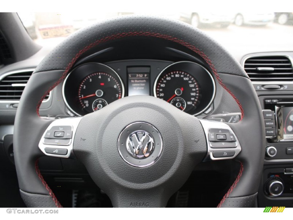 2013 Volkswagen GTI 4 Door Autobahn Edition Titan Black Steering Wheel Photo #78208854