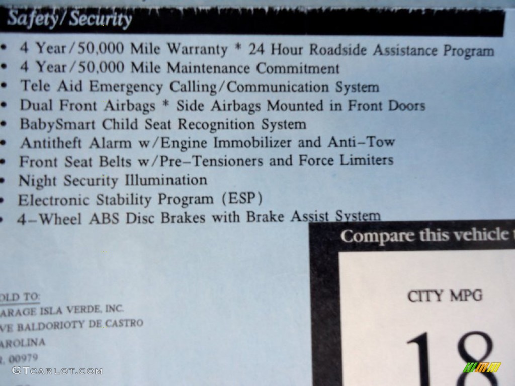 2002 Mercedes-Benz CLK 430 Coupe Window Sticker Photos