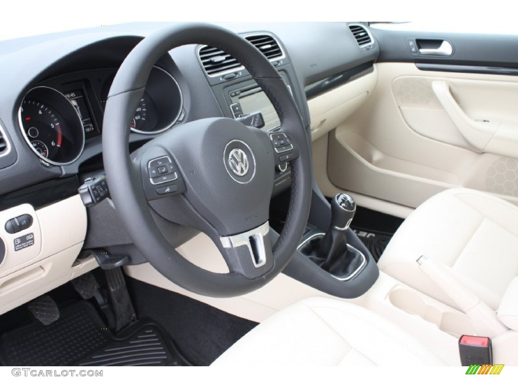 2013 Volkswagen Jetta TDI SportWagen Cornsilk Beige Dashboard Photo #78209445