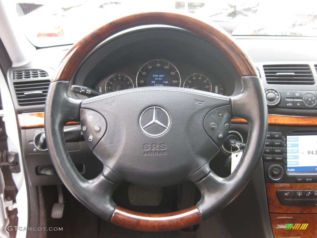 2006 Mercedes-Benz E 350 Sedan Charcoal Steering Wheel Photo #78211224