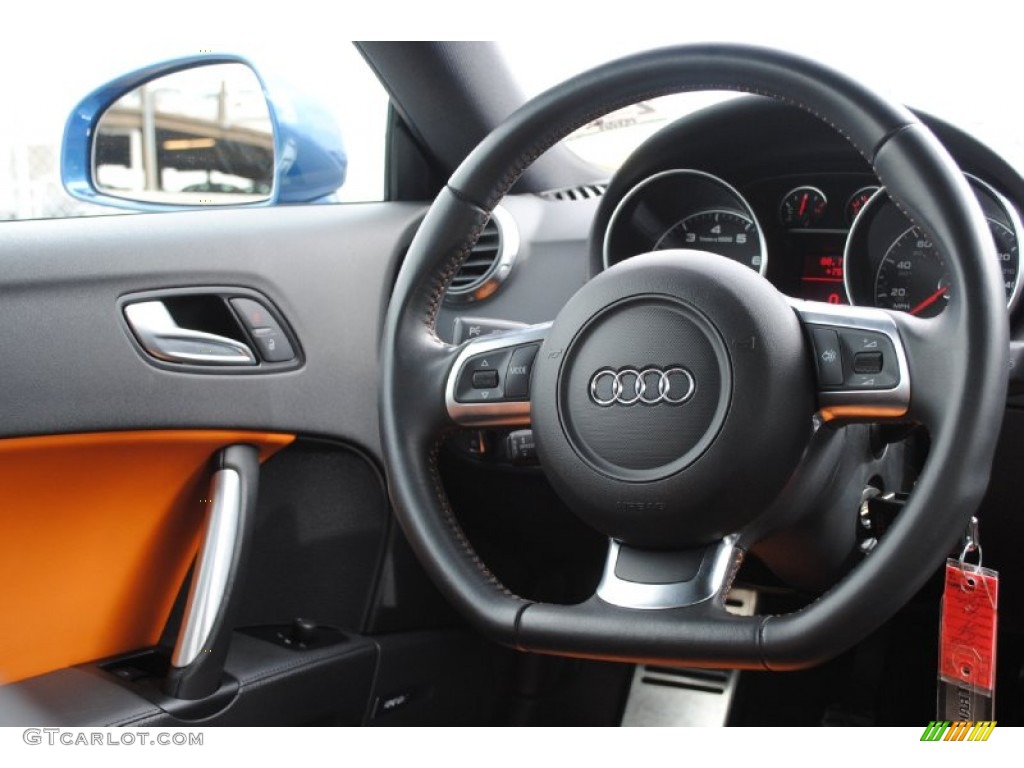 2008 Audi TT 3.2 quattro Coupe Signal Orange Steering Wheel Photo #78211582