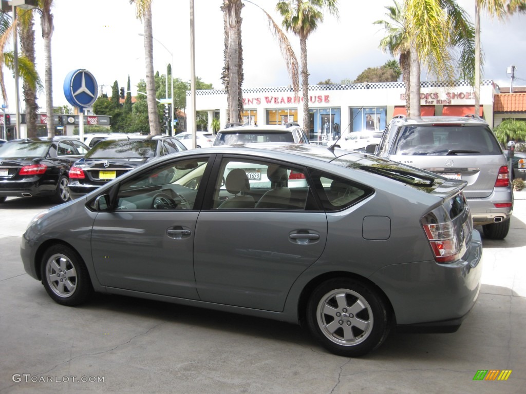 2005 Prius Hybrid - Tideland Gray Green Pearl / Ivory/Brown photo #4