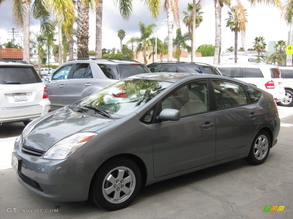 2005 Prius Hybrid - Tideland Gray Green Pearl / Ivory/Brown photo #5