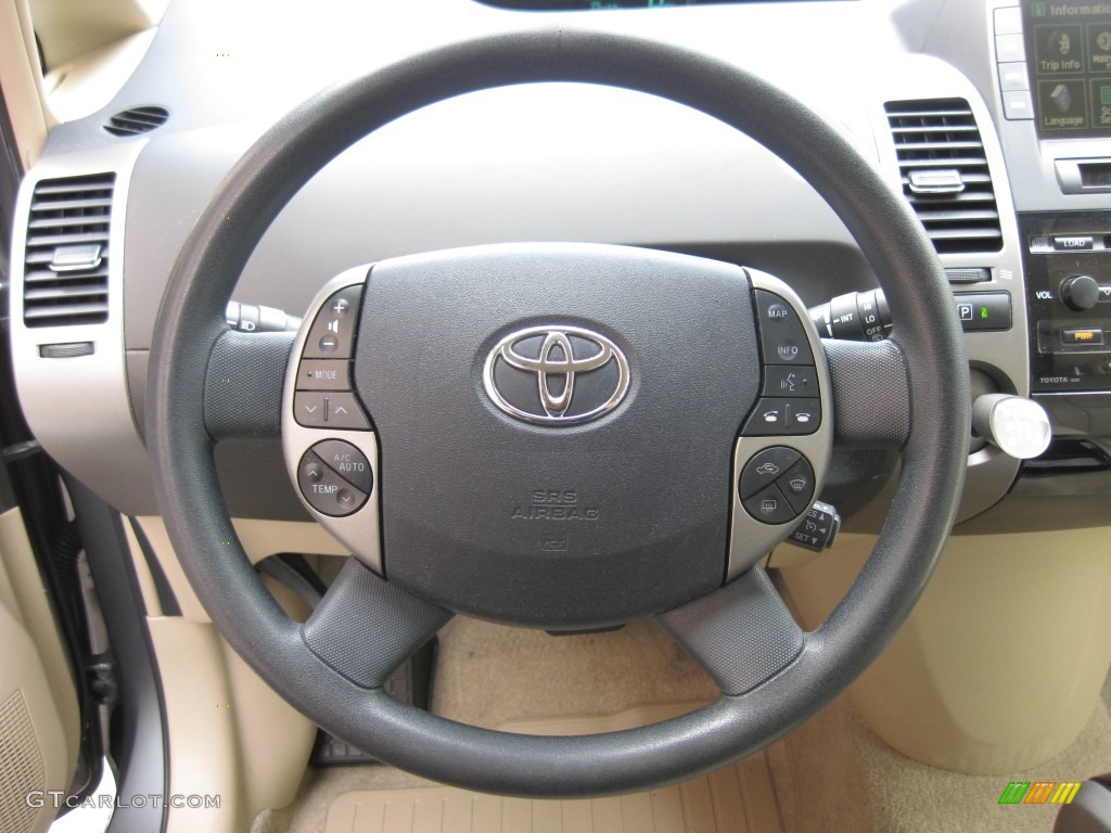2005 Toyota Prius Hybrid Ivory/Brown Steering Wheel Photo #78212187