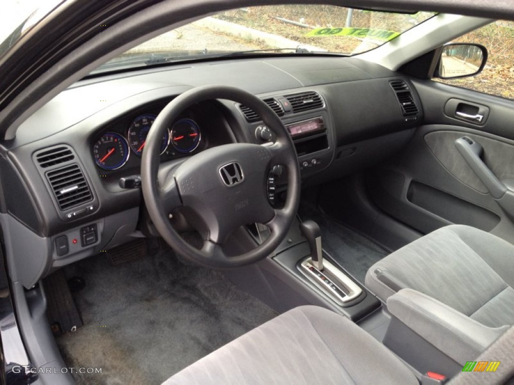 Gray Interior 2003 Honda Civic LX Sedan Photo #78215551