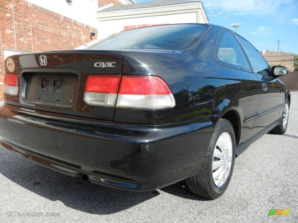 2000 Civic EX Coupe - Flamenco Black Pearl / Dark Gray photo #22