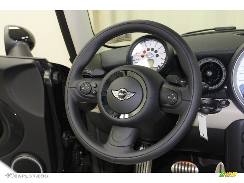 2013 Mini Cooper S Clubman Polar Beige Gravity Leather Steering Wheel Photo #78219096