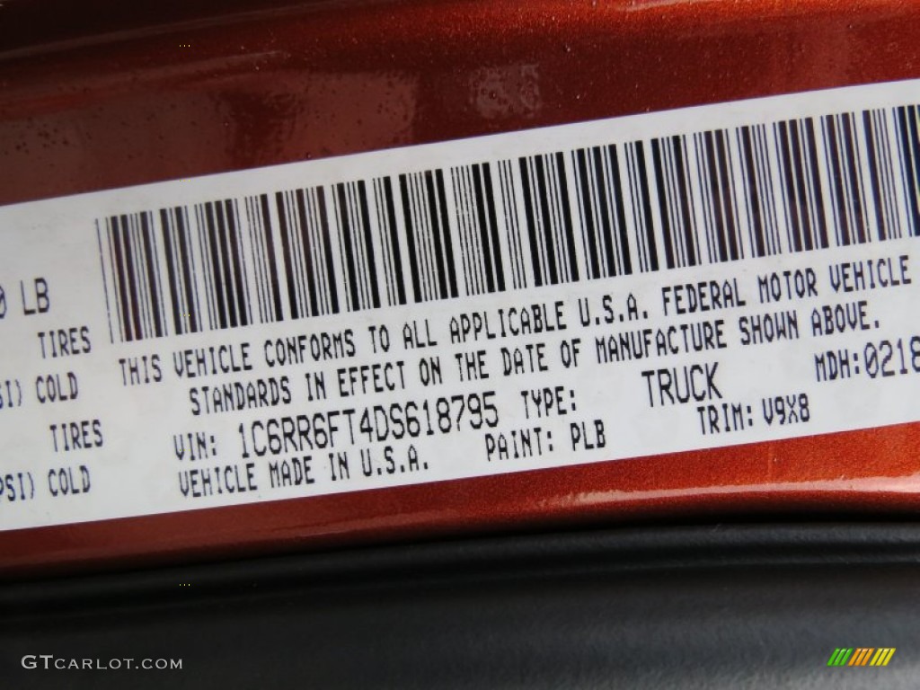 2013 1500 Color Code PLB for Copperhead Pearl Photo #78219281