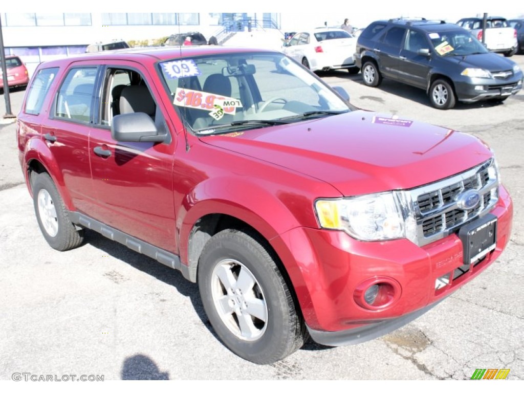 2009 Escape XLS 4WD - Sangria Red Metallic / Stone photo #3