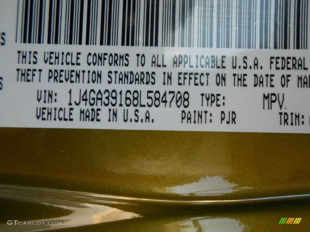 2008 Wrangler Unlimited Color Code PJR for Rescue Green Metallic Photo #78222401