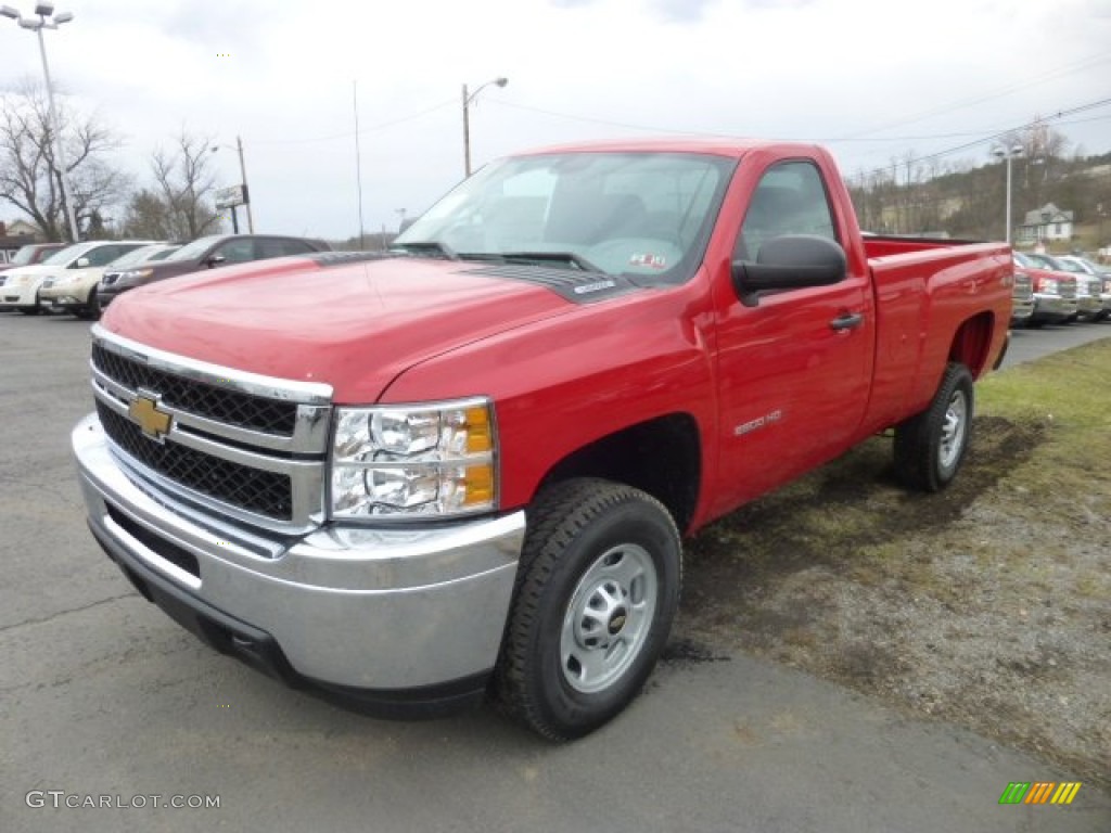 Victory Red 2013 Chevrolet Silverado 2500HD Work Truck Regular Cab 4x4 Exterior Photo #78222496