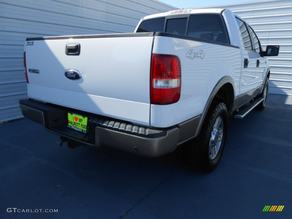 2005 F150 Lariat SuperCrew 4x4 - Oxford White / Tan photo #4