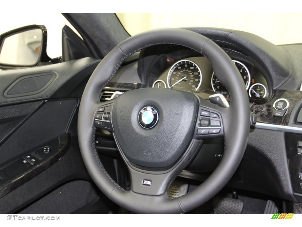 2013 BMW 6 Series 640i Coupe Black Steering Wheel Photo #78223849