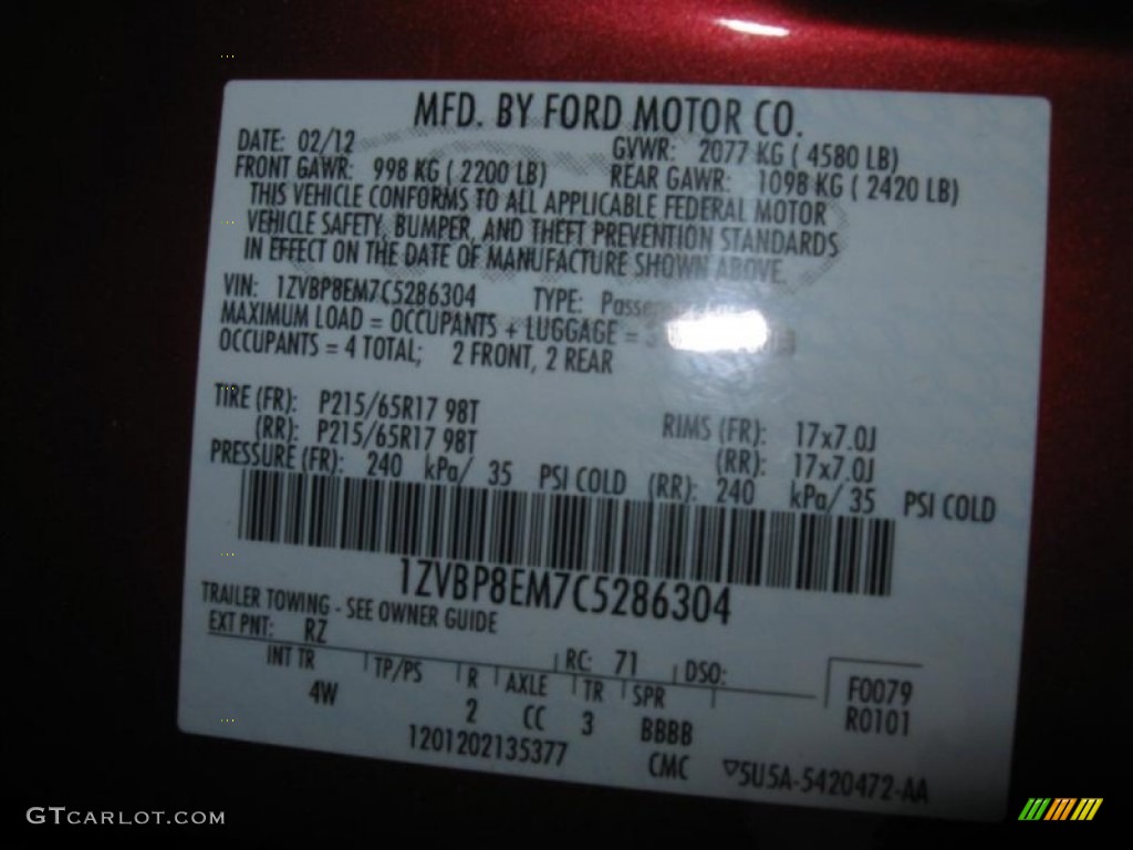 2012 Mustang V6 Premium Convertible - Red Candy Metallic / Charcoal Black photo #15